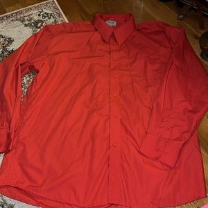 Men’s red bottom down shirt
